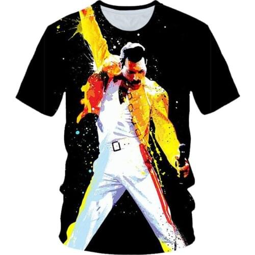 Queen 3D Print T-shirt Rock Band Streetwear Singer Freddie Mercury T Shirt Men Women Fashion O-Neck Tees Harajuku Tops Clothing