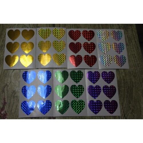 3.8cm Hologram heart sticker