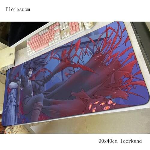 Hellsing mousepad thick gaming mouse pad 90x40cm pc computer gamer accessories large mat esports laptop desk protector pads
