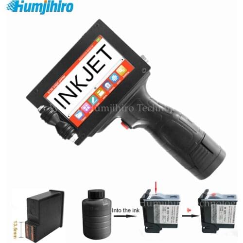 Refill Ink 13.5mm Handheld Inkjet Printer for Variable QR Code Date Number Logo Expiry Date Mobile Portable Thermal Jet Printer