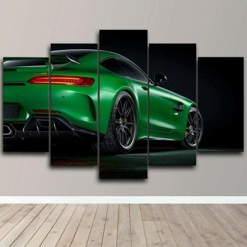 5 Pcs Canvas Picture Print Wall Art Canvas Painting Wall Decor for Living Room Mustang Vintage Car Poster No Framed