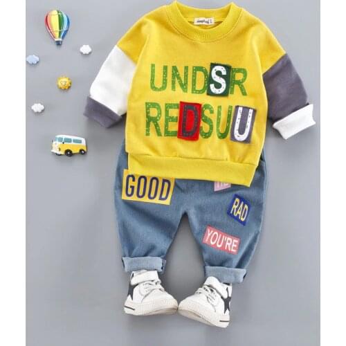 Cotton autumn clothing set casual cartoon striped kid suit children set baby clothing boys clothing girl clothing baby clothes