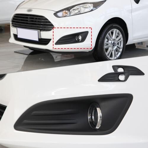 DWCX 2pcs Kit Car Black Front Left + Right Bumper Fog Light Lamp Cover Grille Fit for 2013 2014 Ford Fiesta
