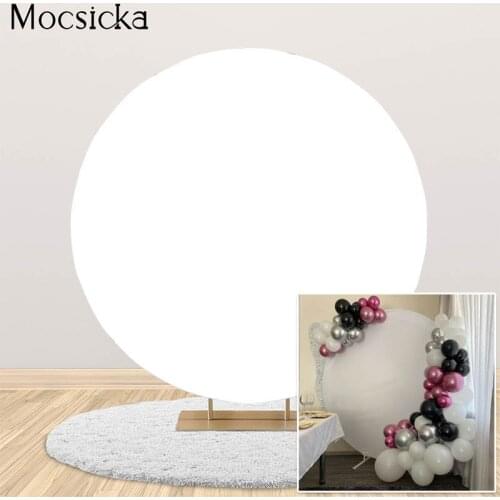 Mocsicka Pure White Round Circle Backdrop Cover Wedding Baby Shower Birthday Party Decor Photo background Banner Studio Props