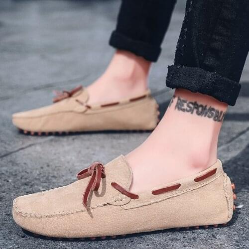 Moccasins Men Shoes Male Loafers Flats Genuine Leather Winter With Fur Casual Boat Walking Footwear Gommino Driving Shoes 38-49