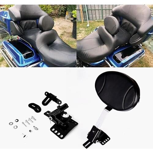 Motorcycle Adjustable New Plug In Driver Rider Seat Backrest Kit For Harley Touring Electra Road Street Glide Road King 97-17 16