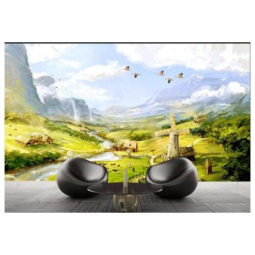 3D wallpaper cuetom mural non-woven wallpaper In European landscape hd canvas TV setting wall adornment beauty home decoration