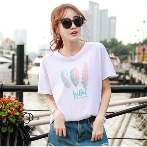 2020 New T shirt Short Sleeve T shirt For Women Clothing Women T-shirts Casual Harajuku Love Printed Tops Tee Summer Female