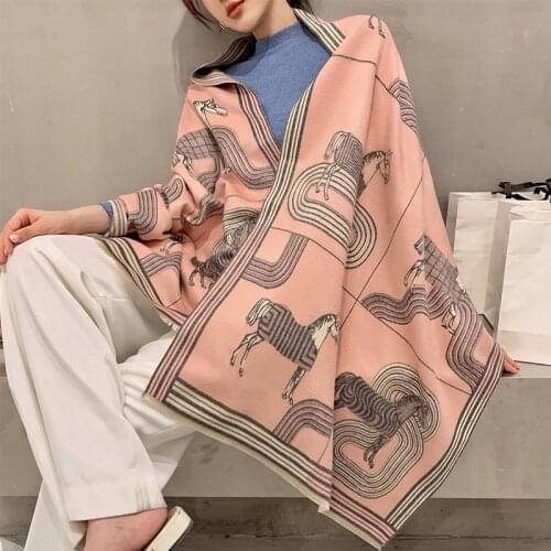 2020 New Women Winter Scarf Cashmere Luxury Brand Shawls Print Lady Pashmina Warm Blanket Wraps Female Scarves Foulard Stole