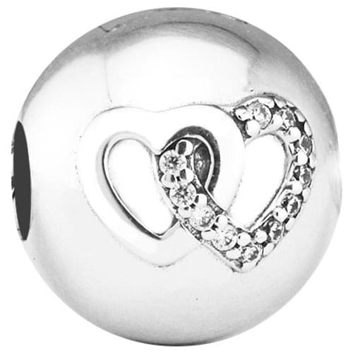 Heart Bond Clip Charms For Jewelry Making Fits 925 Silver Original Bracelets For Woman Fashion Jewelry Beads Wholesale