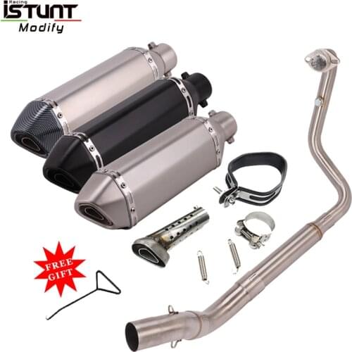 Motorcycle Full Exhaust System Modified Front Middle Link Tube Escape Muffler DB Killer For ZONTES ZT310 ZT310T ZT310R ZT310X