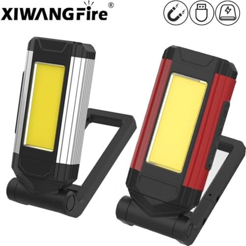Super Bright Portable COB Work Light Magnetic USB Rechargeable LED Flashlight Camping Light Waterproof Adjustable Light