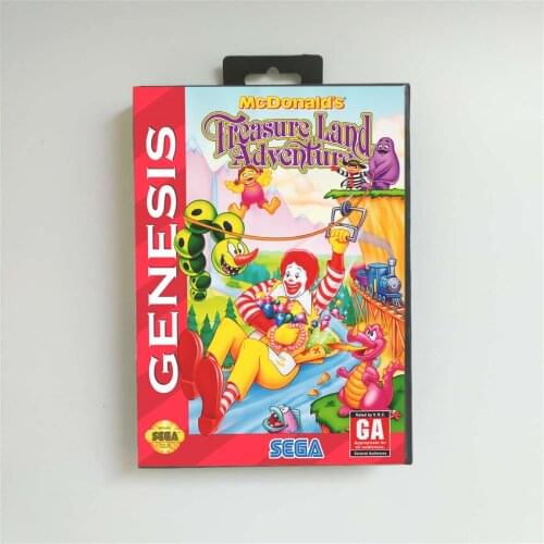 McDonalds Treasure Land Adventure - USA Cover With Retail Box 16 Bit MD Game Card for Sega Megadrive Genesis Video Game Console