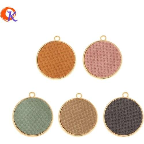 Cordial Design 50Pcs 25*28MM Jewelry Accessories/Charms/Hand Made/Leather Effect/Coin Shape/Pendant/DIY Making/Earring Findings