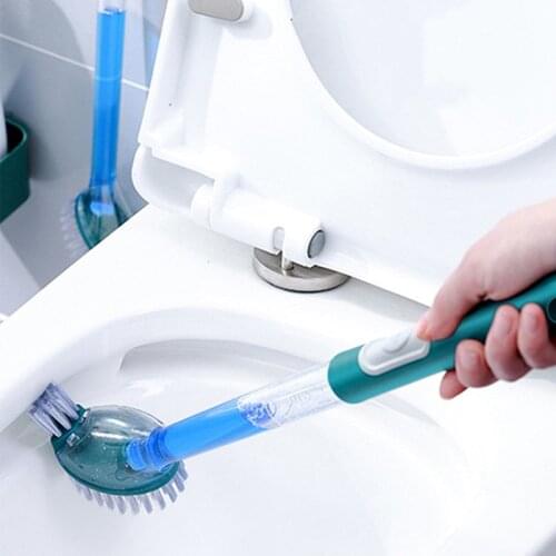 One-Click Liquid Injection Toilet Brush Household Wall-Mounted Cleaning Tools Creative Bathroom Accessories No Dead Ends