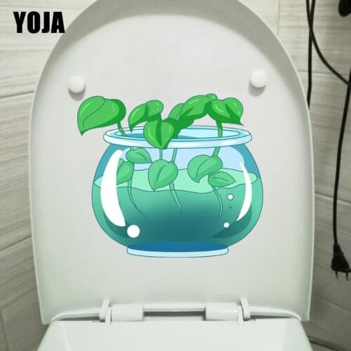 YOJA 22.6X19.9CM Green Water Vine Plant Cartoon Kids Room Decoration Wall Home Toilet Sticker T1-1356