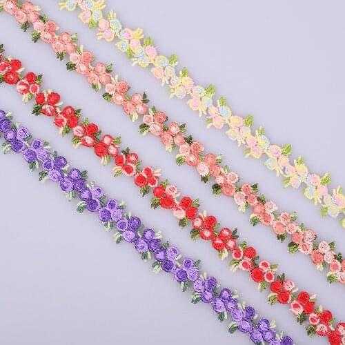 Cusack 1 meter 1.5 cm 3D Lace Trim Ribbon for Garment Home Textiles DIY Crafts Trimmings Lace Fabric Sewing High Quality 4 Color