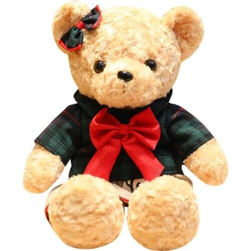 1pc 45cm Korea Kawaii dress teddy bear plush toy padded couple bear soft children toy baby birthday Christmas doll wedding gift