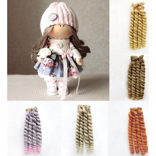 1piece 20cm High Temperature Fiber Curly Hair Extensions for Kurhn/BJD/SD/Pullip/Blyth/American Doll DIY Handmade Doll Wigs Hair