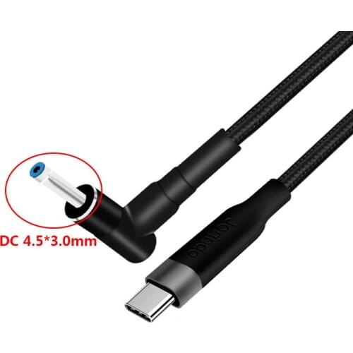 100W DC 4.5*3.0mm USB Type C PD DC 4530 Male Converter Adapter Laptop Charging Cable Adaptor Cord For hp Notebook Charger 1M