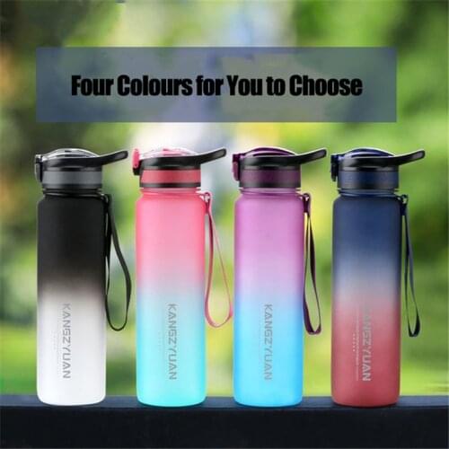 2021 New Sports Water Bottles Plastic Drink Bottle BPA Portable Tritan Bottles Anti-fall Large Capacity Kettle 1000ML Gym Bottle