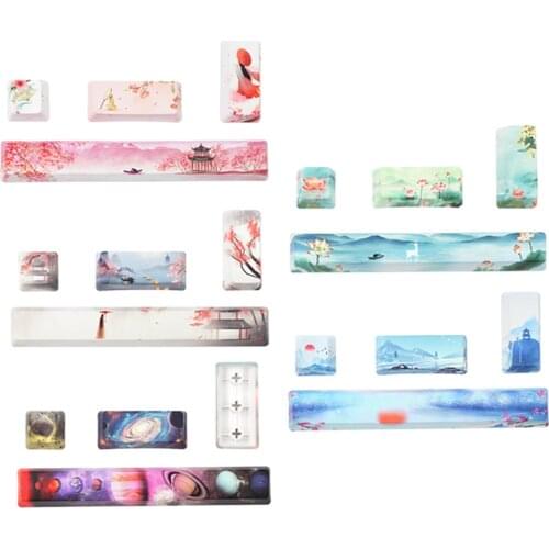 4X Keycaps Kit PBT Five Sides Dye-Subbed Spacebar DIY ESC Enter Keycap