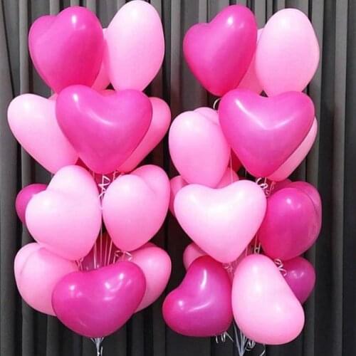 50pcs 10inch PinK Red Love Heart Latex Balloons Wedding Decor Helium Balloon Valentines Day Gifts Birthday Party Balloon Globos