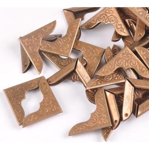 50pcs 23x23x2.5mm Bronze Corner Protector For DIY Home Decoration Photo Albums Folders Menus Metal Book Corner Crafts C1808