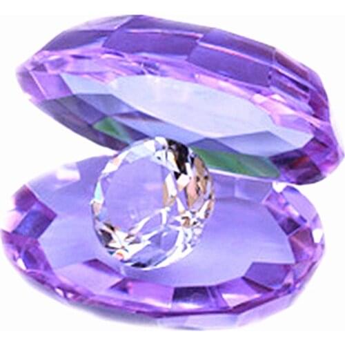 80mm 5Colors K9 Crystal Mussel Shell with Lovely Diamond Dresser Decoration, Wedding Decoration Furnishings Home Decoration Gift