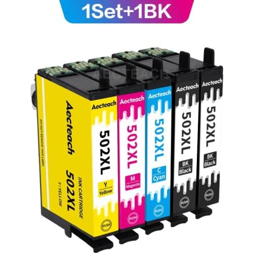 Aecteach Compatible ink cartridge for EPSON 502 T502 XL for Expression Premium XP5100 XP5105 & Wrokforce wf-2865 wf-2860 Printer