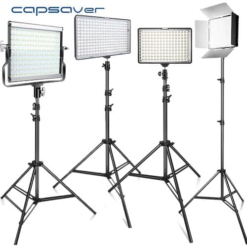 Capsaver LED Video Light Camera Light Panel Photographic Lighting with Stand Tripod Photo Lamp for Studio Youtube Shooting