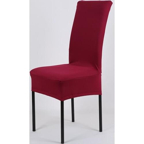 Solid Color Cheap Stretch Spandex Dining Chair Cover Machine Washable Restaurant Weddings Banquet Folding Hotel Decoration Decor