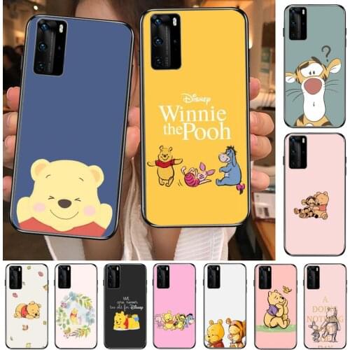 Haha Winnie Bear Phone Case For Huawei P40 p30 P20 10 9 8 Lite E Pro Plus Black Etui Coque Painting Hoesjes comic fas
