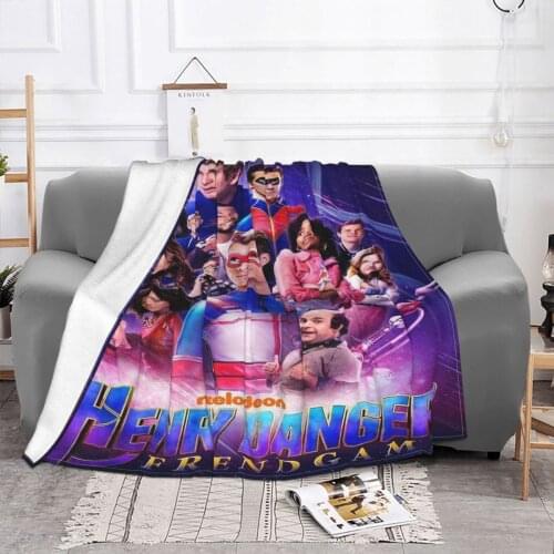 Henry Danger Fluffy Plaid Child Blanket Sleeping Bag For Boys Decorative Bed Blankets Fluffy Plaid Anime Plaid Summer Bedspread