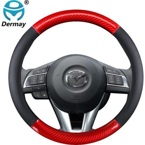 For Mazda 2 3 6 Axela Atenza Demio CX-3 CX-4 CX-5 CX5 CX 5 CX-7 CX-9 Car Steering Wheel Cover Genuine Leather Auto Accessories