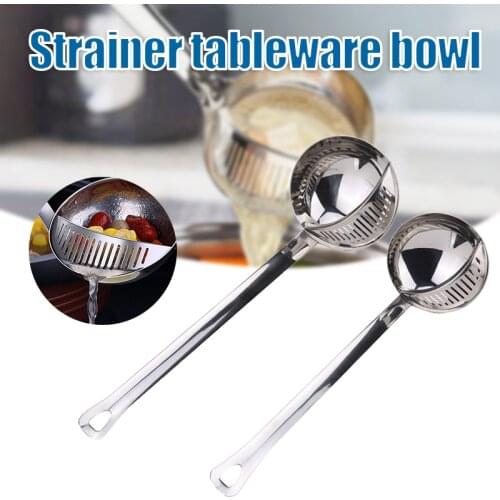 Double Colander Set with Stainless Steel Durable Detachable Useful Anti-Corrosion Suit for Hot Pot Soup with Long Handleполовник