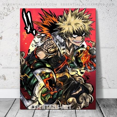 Katsuki Bakugo Katchan My Hero Academia Gangster Canvas Decoration Prints Poster Home Decor Bedroom Pictures Wall Art Painting