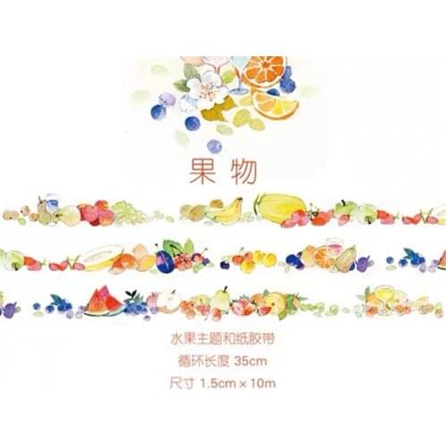 Colorful Fruit Card Making Bullet Journal Masking Tape Adhesive Tape DIY Scrapbooking Sticker Label Washi Tapes