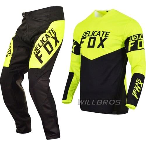 Motocross Racing Delicate Fox 180 Revn Gear Set Moto Jersey Pants MTB BMX Bike Offroad Kits Mens Motorbike Scooter Suit