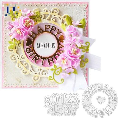 Circular number letter Metal Cut Dies Stencils for Scrapbooking Stamp/photo album Decorative Embossing DIY Paper Cards