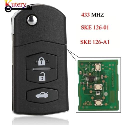 Kutery 5pcs/Lot Remote Car Key For MAZDA 2 M2 3 M3 5 M5 6 M6 8 M8 SKE126-01 433Mhz 3 Buttons Without Chip/With 4D63 Chip