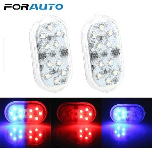 Mini Car RGB LED Door Lights Stop Signal Parking Welcome Lamps Strobe Bulbs Magnetic Flashing Anti Collision Auto Accessories
