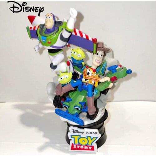 Disney Anime Toy Story Mini Diy Woody Buzz Lightyear Alien Action Figures Movie Scene Model Ornaments Childrens Toy Gifts