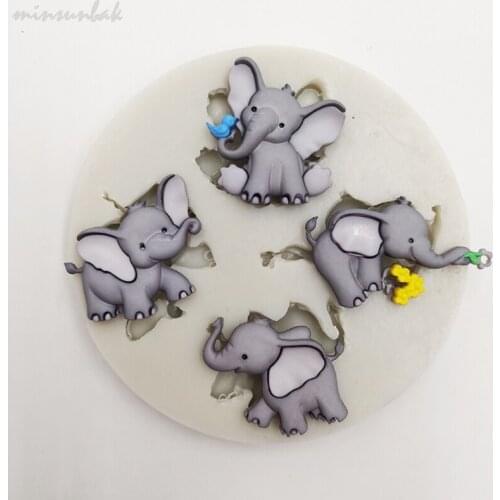 Minsunbak Cute Baby Elephant Silicone Mold DIY Cake Decoration Chocolate Fondant Baking Tool