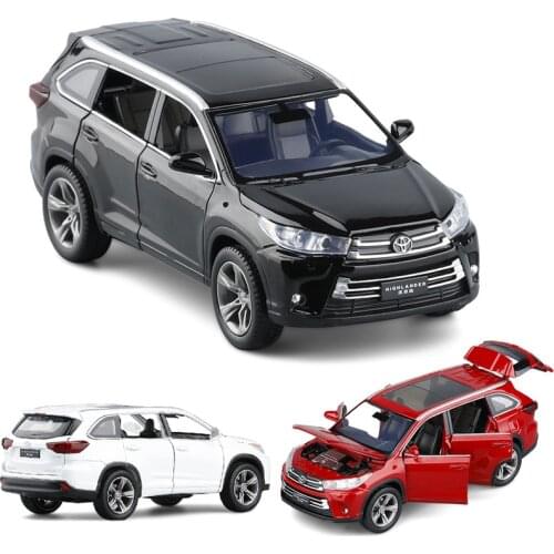 1:32 Toyota Highlander Car Model Die Cast Alloy Boys Toys Cars SUV Supercar Collectibles Kids Car Free Shipping