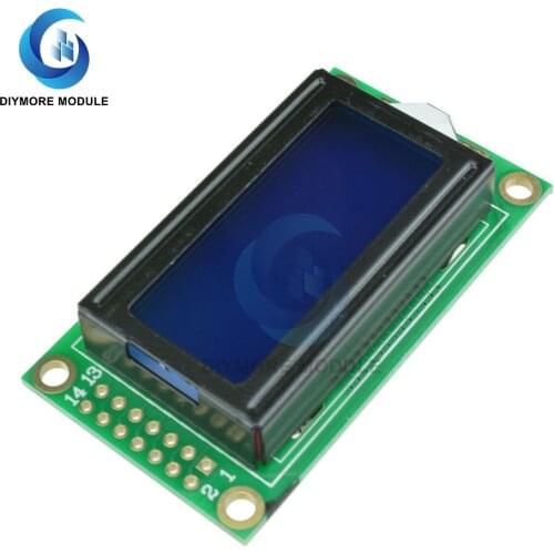0802 LCD Display Module 8*2 Character Blue/Yellow Screen 3.3V/5V Backlight Monitor For Arduino
