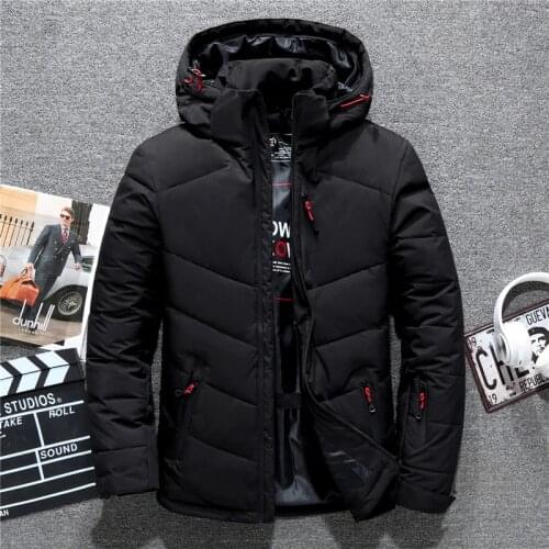 Tace & Shark brand mens winter coat casual hat detachable white duck down jacket for men warm windbreaker doudoune hiver homme
