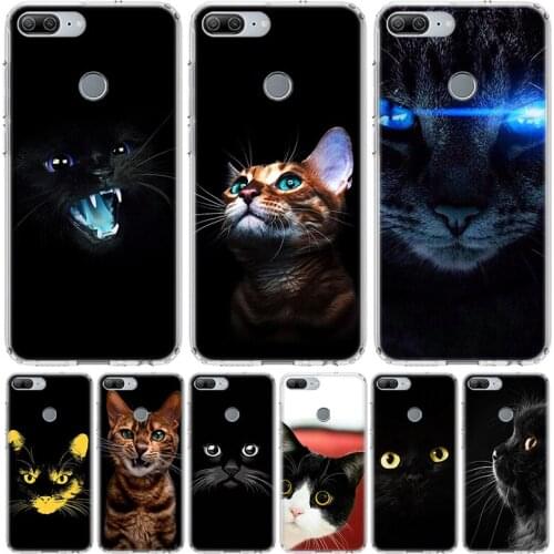 Cat Staring Eyes Phone Case for Huawei Honor 10 9 20 7A 7X 8A 8S 8X 9X Lite Pro Y5 Y6 Y7 Y9S 2019 10i 20i Coque Cover Capa