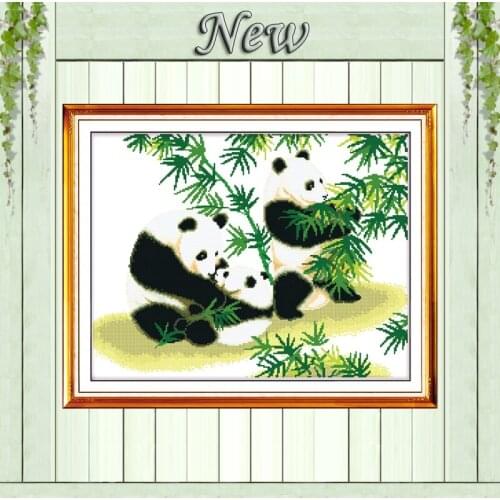 Panda national treasure animals Chinese style Counted Print on canvas DMC Embroidery Sets 14CT 11CT Cross Stitch Needlework Kits