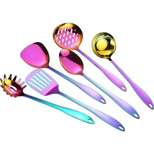 Stainless Steel Cookware Set Kitchen Shovel Fish Turner Soup Spoon Pasta Server Strainer Cooking Tools